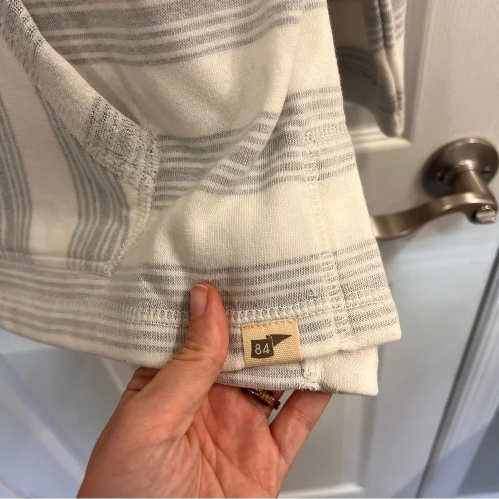 Blue 84‎ Gray and White Striped Women's Hoodie